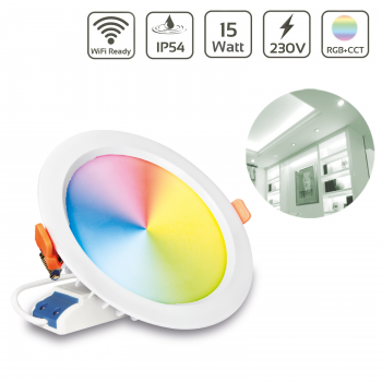 MiBoxer LED Einbaustrahler RGB+CCT 15W Ø190mm IP54 2,4GHz WiFiready