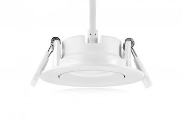 Preview: LED Einbaustrahler schwenk 3000K 5W Ø85mm 40° weiß