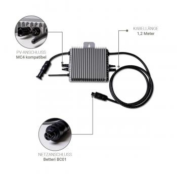 Preview: Balkonkraftwerk Komplettpaket 820 Wp inkl. 600 W Deye SUN600G3 Wechselrichter