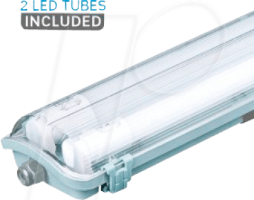 Preview: LED-Wannenleuchte 2-flammig, 44 W, 4000 lm, 4000 K, 150cm, weiß, IP65