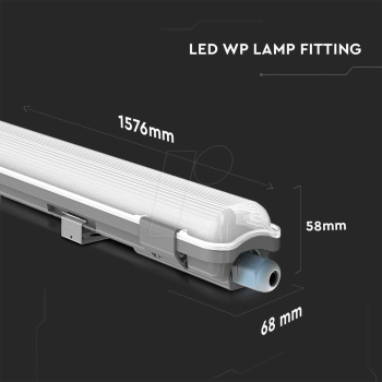 Preview: LED-Wannenleuchte, 22 W, 2200 lm, 6400 K, 150cm, IP65