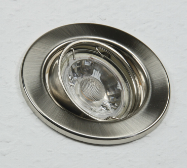 Preview: Decken-Einbaustrahler chrom-matt schwenkbar, Ø 88mm, für 50mm Lampen