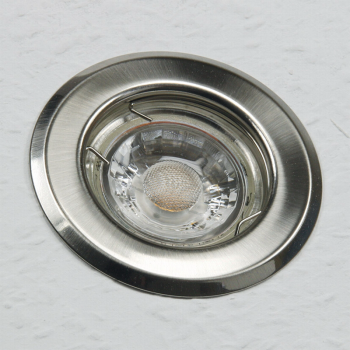 Preview: Decken-Einbaustrahler chrom-matt starr, Ø80mm, für 50mm Lampen