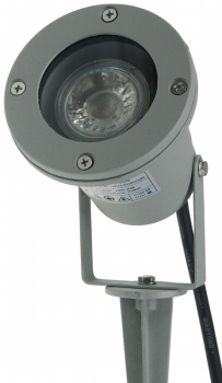 Preview: Gartenleuchte , silbergrau 230V, 1,5m Kabel+Erdspieß, GU10 Fassung