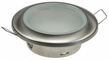 Preview: Decken-Einbaustrahler für Feuchträume rund, Ø 92mm, IP 44, silber-matt