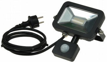 Preview: LED-Fluter SlimLine schwarz 10W, IP44, 750lm, 4200K, Bewegungsmelder