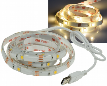 LED Stripe mit USB, 2m, warmweiß 3000K