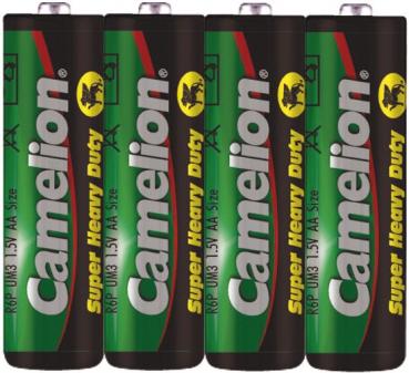 Mignon-Batterien CAMELION HeavyDuty Typ AA/R06, 1,5V, 4er-Shrink