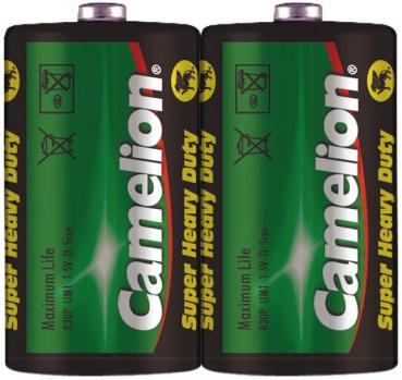 Mono-Batterien CAMELION HeavyDuty Typ D/R20, 1,5V, 2er-Shrink