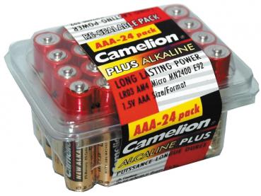Micro-Batterien CAMELION AlkalinePlus Typ AAA/LR03, 1,5V, 24er Haushaltsbox