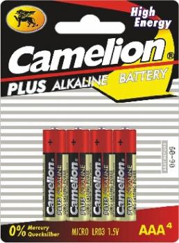 Micro-Batterien CAMELION AlkalinePlus Typ AAA/LR03, 1,5V, 4er-Pack