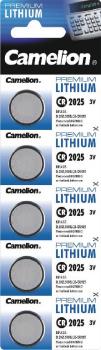 Lithium Knopfzelle CAMELION CR2025 3V, 20x2,5mm, 5er-Blister