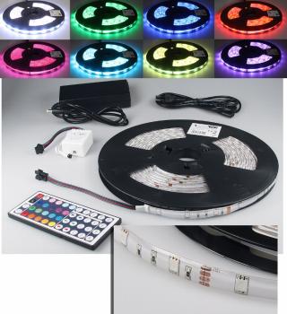LED-Stripe 300 LEDs, 10m, RGB KOMPLETTSET incl. Controller + Netzteil