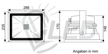 Preview: LED Strahler 56W mit höherem Blaulichtanteil für Pflanzenzucht/Wachstum