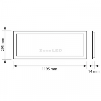 Preview: LED PANEL 1200 X 300 MM 45 W WEISS  6000K ohne Netzteil