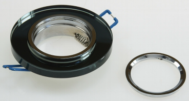 Preview: Decken-Einbaustrahler "Crystal" starr, Ø90mm, für 50mm Lampen, schwarz