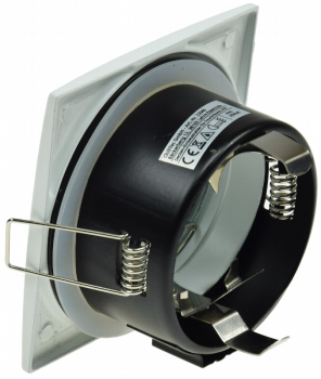 Preview: Einbaustrahler , eckig, weiß für Feuchträume IP44, mattes Frontglas