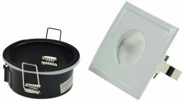 Preview: Einbaustrahler , eckig, weiß für Feuchträume IP44, mattes Frontglas