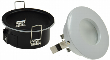 Preview: Einbaustrahler, rund, weiß für Feuchträume IP44, mattes Frontglas