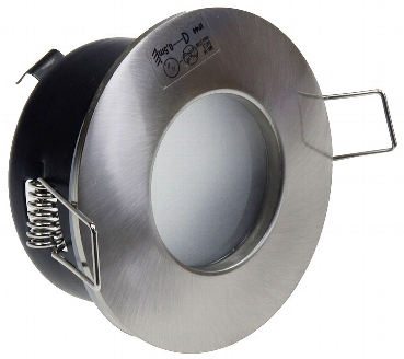 Preview: Einbaustrahler,rund, chrom matt für Feuchträume IP44, mattes Frontglas