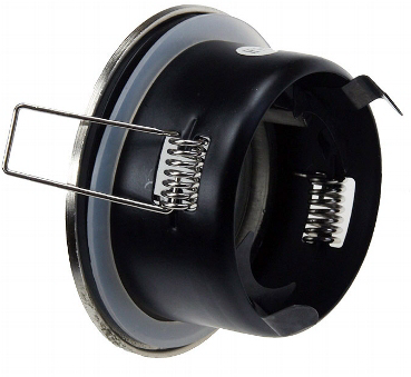 Preview: Einbaustrahler,rund, chrom matt für Feuchträume IP44, mattes Frontglas