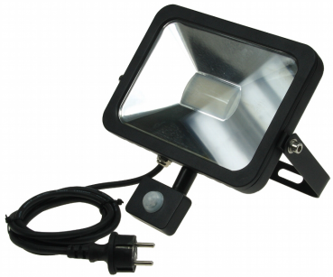Preview: LED-Fluter SlimLine schwarz 50W, IP44, 3400lm, 4200K, Bewegungsmelder