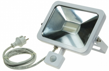 Preview: LED-Fluter SlimLine weiß 50W, IP44, 3400lm, 4200K, Bewegungsmelder