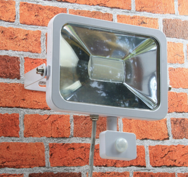 Preview: LED-Fluter SlimLine weiß 50W, IP44, 3400lm, 4200K, Bewegungsmelder