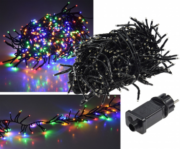 LED Büschel-Lichterkette 4m multicolor, 8 Effekte, IP44, 400 LEDs