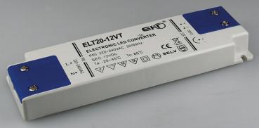 elektronischer LED-Trafo 0,5-20 Watt Ein 220-240V, Aus 12V=, Super SlimLine