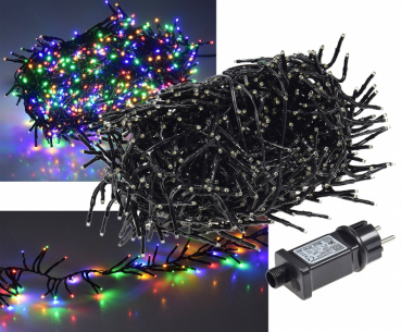 LED Büschel-Lichterkette 8m multicolor, 8 Effekte, IP44, 800 LEDs