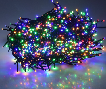 Preview: LED Büschel-Lichterkette 8m multicolor, 8 Effekte, IP44, 800 LEDs