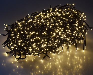 Preview: LED Büschel-Lichterkette 10m warmweiß, 8 Effekte, IP44, 1000 LEDs