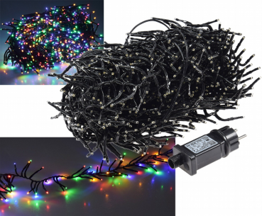 LED Büschel-Lichterkette 10m multicolor, 8 Effekte, IP44, 1000 LEDs