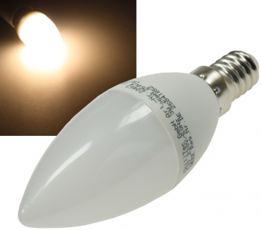 LED Kerzenlampe E14 warmweiß 14 SMD LEDs, 3000k, 220lm, 230V/3W