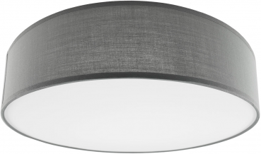 Deckenleuchte mit Textilschirm grau ØxH 40x10cm, für 3x E14 Lampe