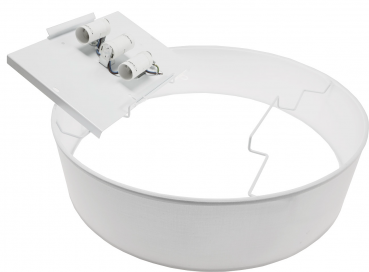 Preview: Deckenleuchte mit Textilschirm grau ØxH 40x10cm, für 3x E14 Lampe