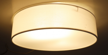 Preview: Deckenleuchte mit Textilschirm grau ØxH 40x10cm, für 3x E14 Lampe