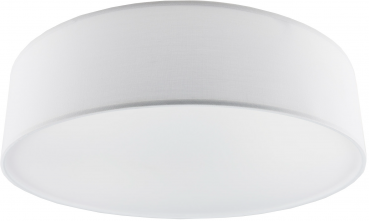 Deckenleuchte mit Textilschirm weiß ØxH 40x10cm, für 3x E14 Lampe