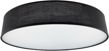 Deckenleuchte mit Textilschirm schwarz ØxH 50x12cm, für 4x E27 Lampe