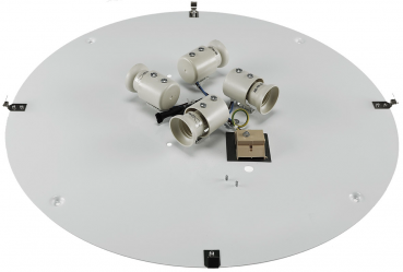 Preview: Deckenleuchte mit Textilschirm schwarz ØxH 50x12cm, für 4x E27 Lampe