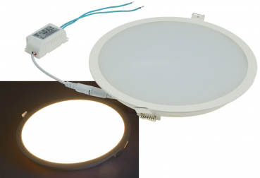 LED Licht-Panel, Ø 225mm, IP54 230V, 18W, 1440 Lumen, 2900k/warmweiß