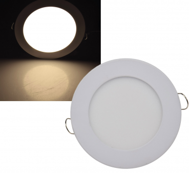 LED Licht-Panel, Ø 12cm 230V, 6W, 420 Lumen, 2900K / warmweiß