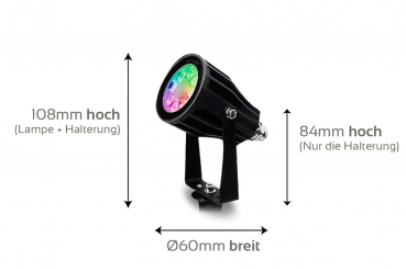 Preview: MiBOXER 6W RGB+CCT LED Gartenstrahler WiFi Gartenleuchte mit Erdspieß FUTC04