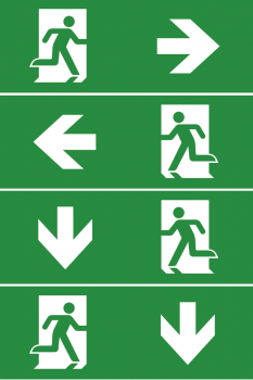 Preview: LED Fluchtwegleuchte "NL-D2" 30 LEDs Erkennungsw. 25m, Deckenmontage, IP65