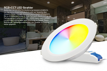 MiBoxer LED Einbaustrahler RGB+CCT 12W Ø180mm 2,4GHz WiFi ready