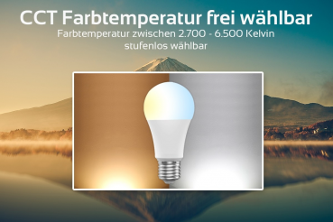 Preview: 4er Set E27 10W RGB+CCT Wi-Fi Smart LED-Lampe 806 Lumen