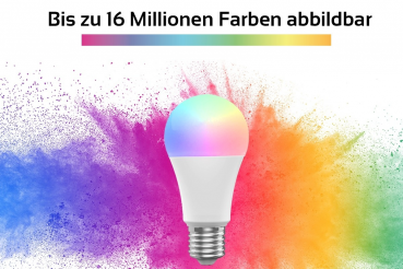 Preview: 4er Set E27 10W RGB+CCT Wi-Fi Smart LED-Lampe 806 Lumen