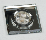 Decken-Einbaustrahler "Crystal" starr, 90x90mm, für 50mm Lampen, silber